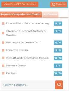 Brookbush Institute CPT categories